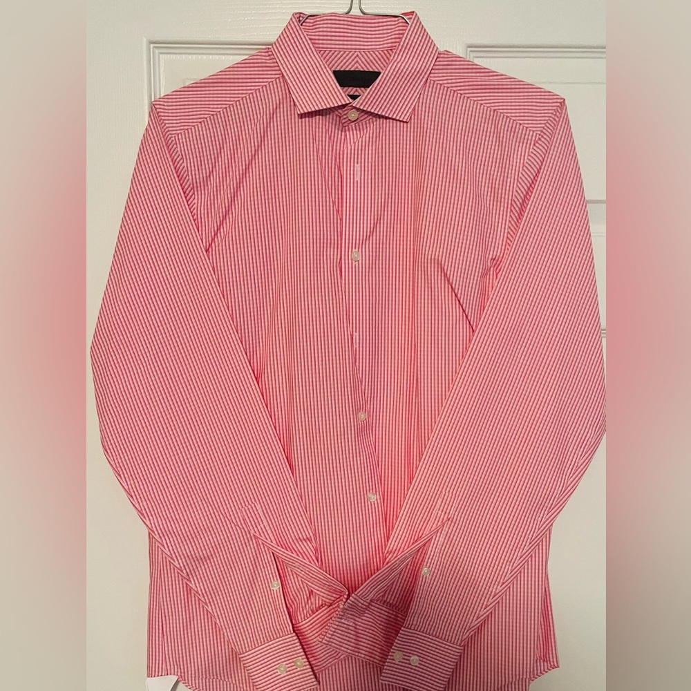 Calvin Klein coral stripe dress shirt..never worn!